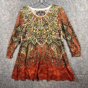Amma Design Long Sleeve‎ Tunic-Size Medium -Colorful-Boho